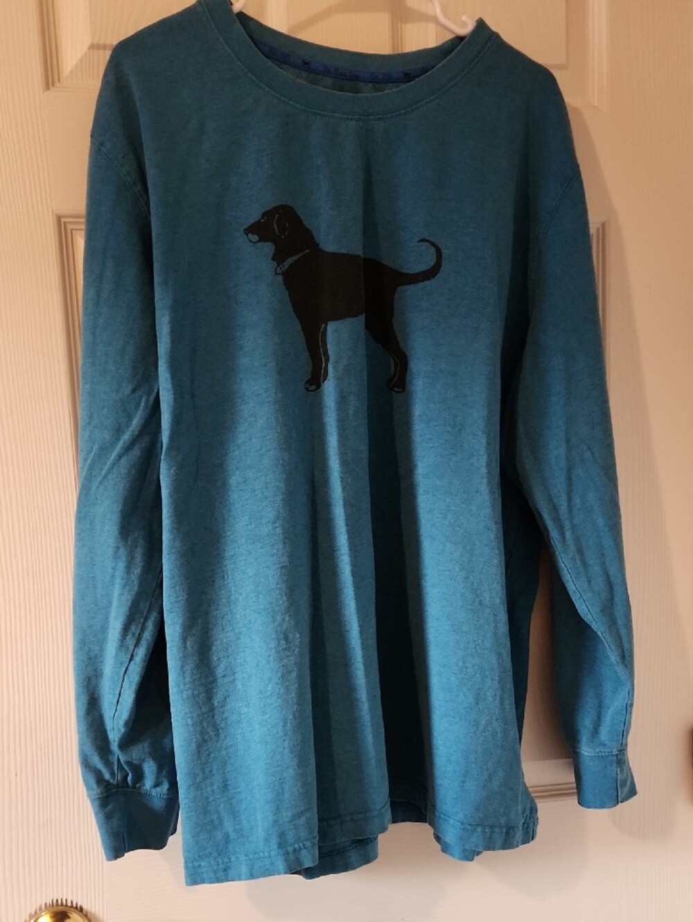 The Black Dog Men's Teal Cotton Crewneck Long Sleeve Shirt Sz XXL